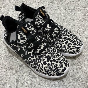 Adidas Women’s Cloudfoam Pure 2.0 Black White Leopard Print Sneakers Size 9.5